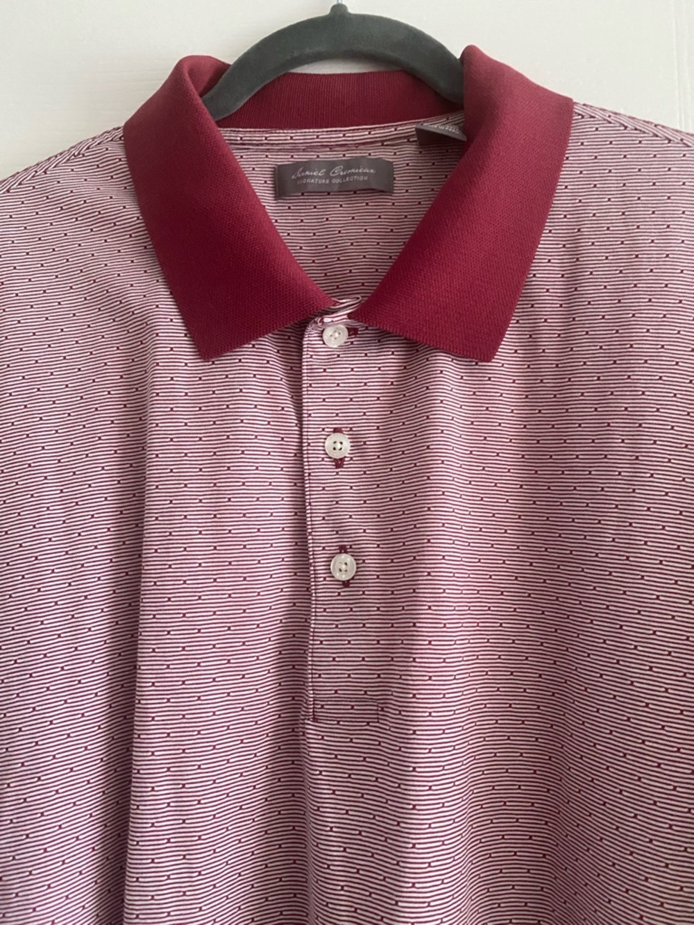 Daniel Cremieux Maroon Collar Patterned Polo
